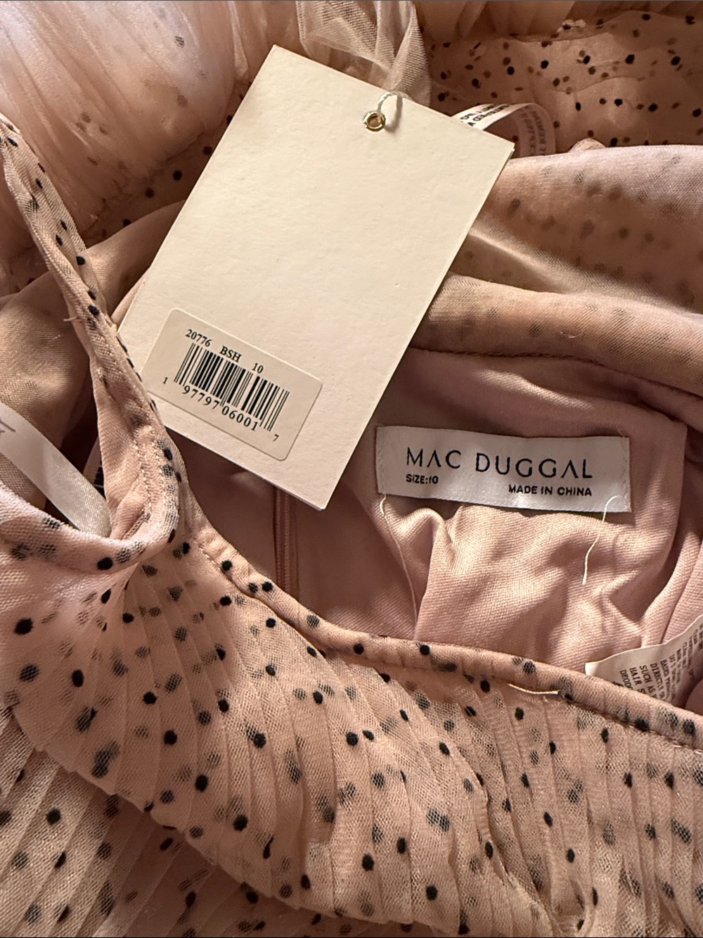 Mac Duggal Square-Neck Dotted Tulle Tiered Midi Dress - Picture 10 of 12